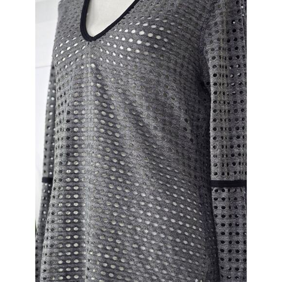 Trina Turk Recreation Hooded Mesh Cover Up Swimwear Women’s Gray Size Large - Picture 3 of 8